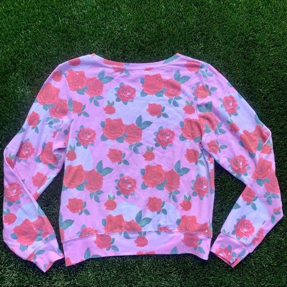 Wildfox electric love sweatshirt rise print pink red small - Picture 5 of 5
